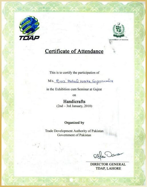Certificate of Attendance - CherryPot