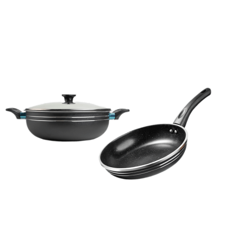 Non Stick Wok 28CM and Nonstick Frying Pan 24CM
