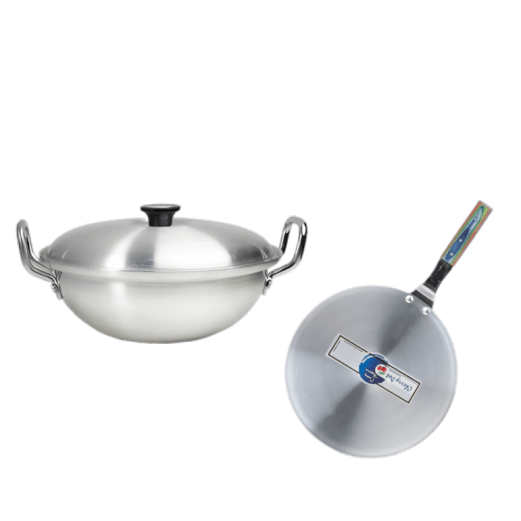 Metal Finish 28CM Candy Wok and 30CM Griddle