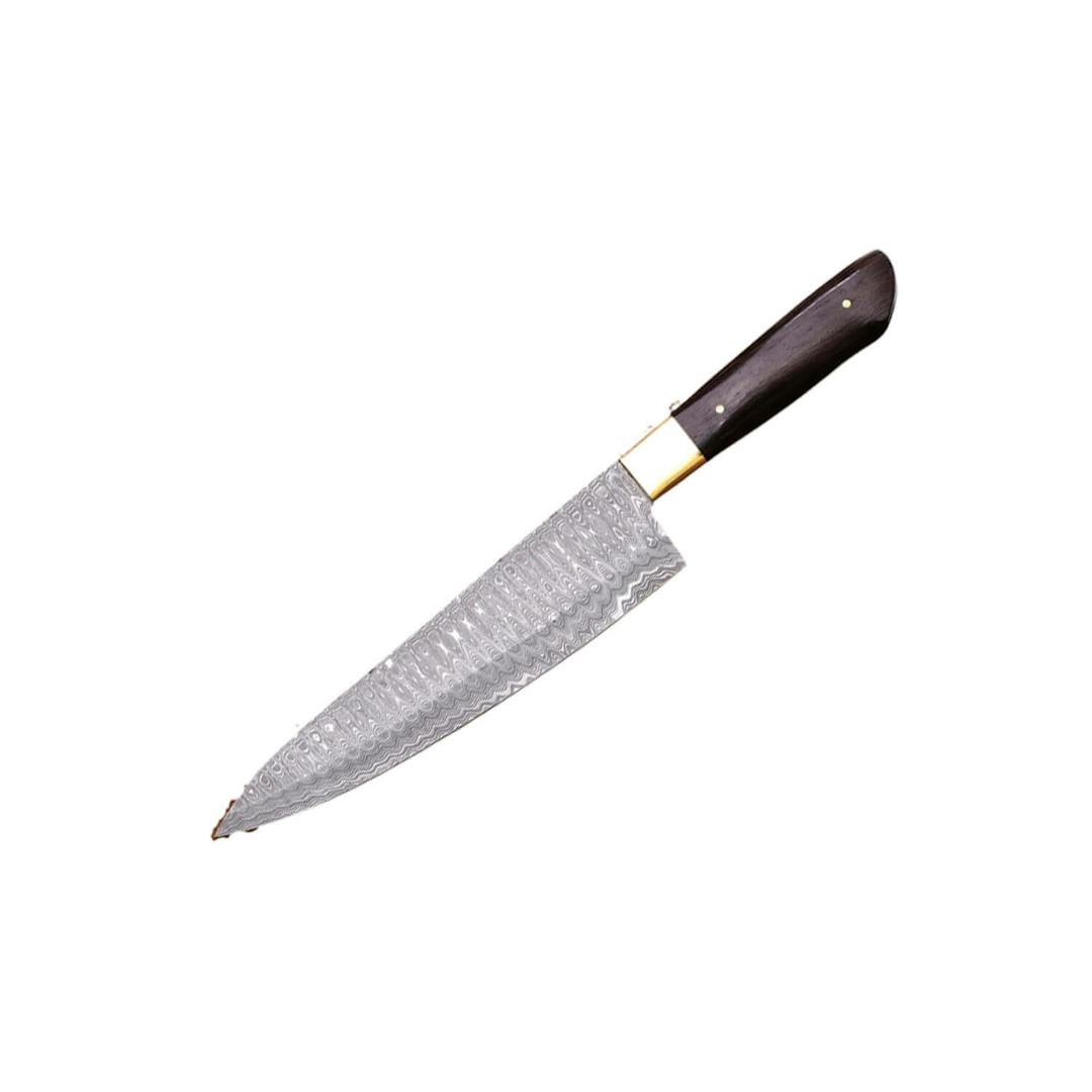 Chef Knife Blade 7 inch Damascus steel, Handle Brass