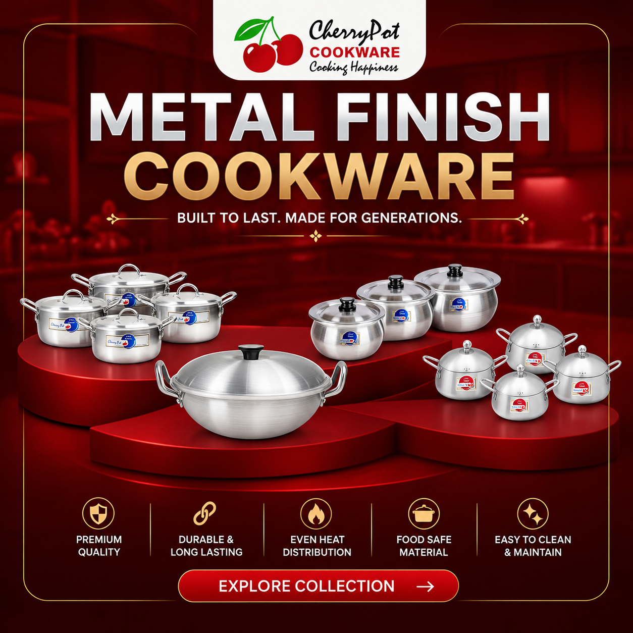 Metal Finish Cookware