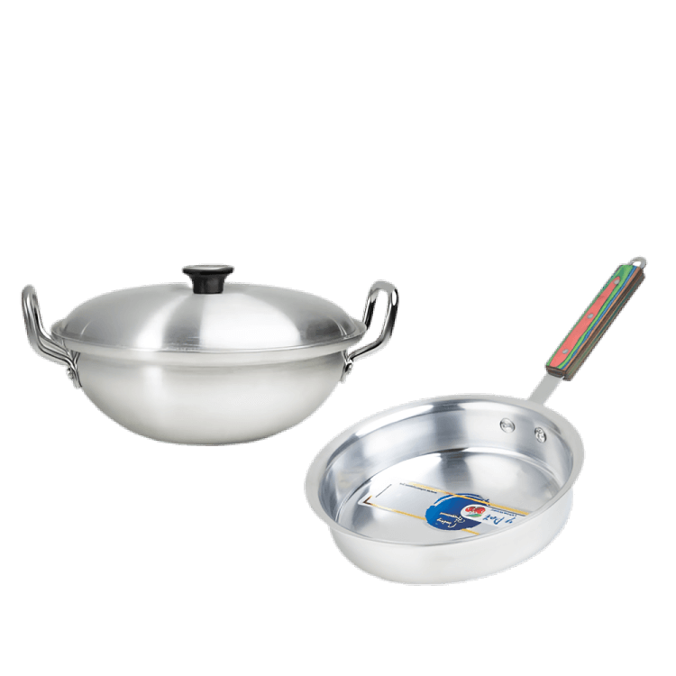Metal Finish Bundle – 28cm Candy Wok + 24cm Frying Pan – view 5 | Cherrypot cookware Pakistan