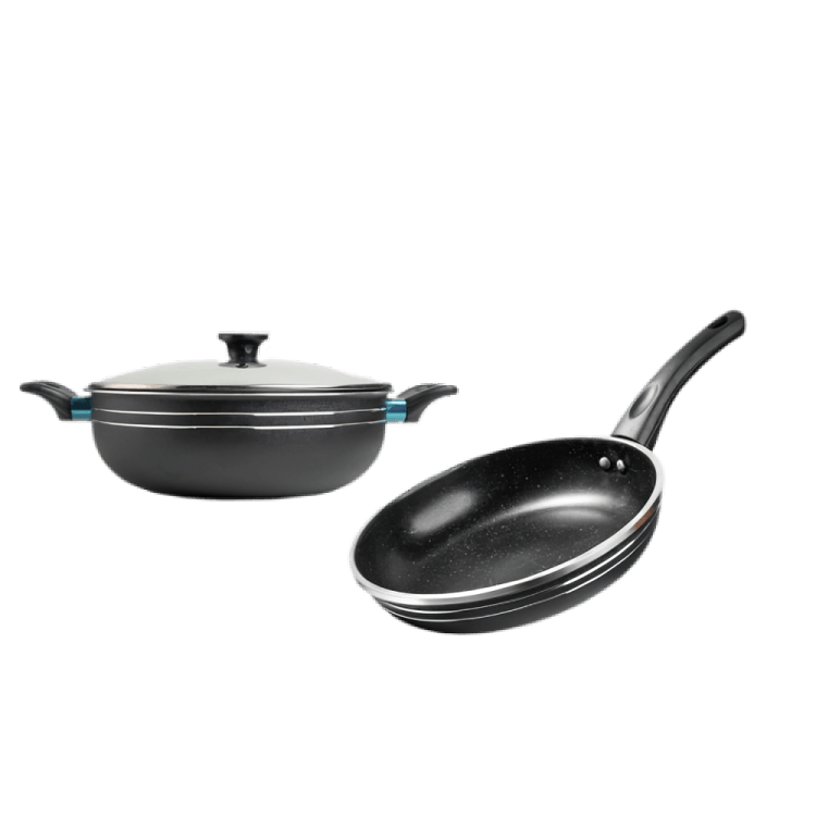 Non-Stick Bundle - 28cm Wok + 24cm Frying Pan - Cherrypot cookware, Pakistan
