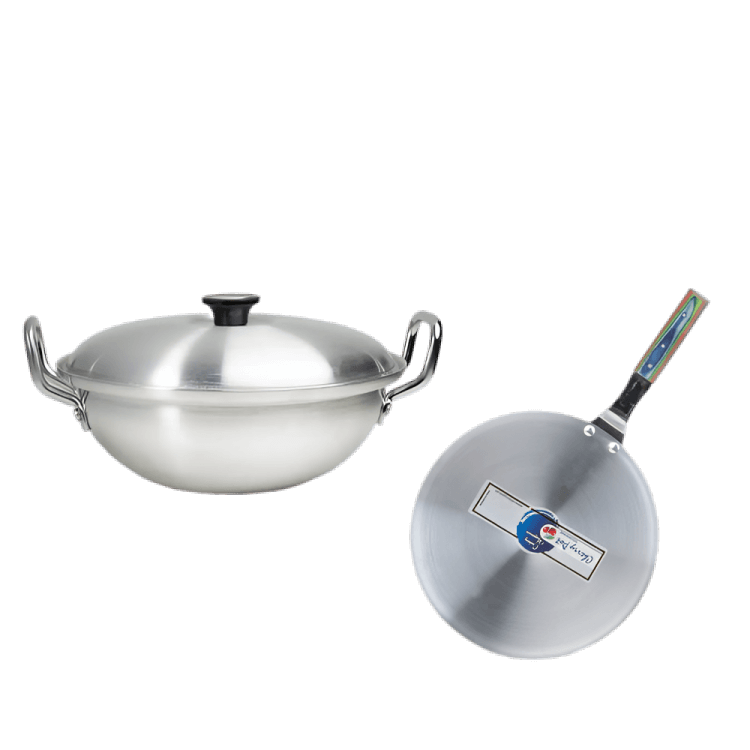 Metal Finish Bundle – 28cm Candy Wok + 30cm Griddle – view 4 | Cherrypot cookware Pakistan