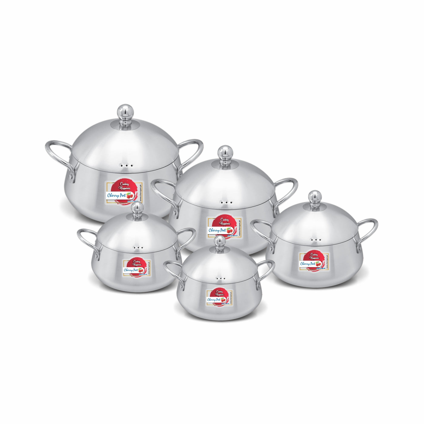 Crystal Belly Metal Finish Set – 10 Pieces Belly Shape – main product photo | Cherrypot cookware Pakistan