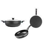 Non-Stick Trio – 28cm Wok + 24cm Frying Pan + 30cm Griddle – main product photo | Cherrypot cookware Pakistan