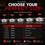 Metal Finish Round Wok (Karahi) with Lid – 26cm to 34cm – view 3 | Cherrypot cookware Pakistan