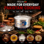 Metal Finish Saucepan with Lid - 16cm to 22cm (1.5L to 4L) - Cherrypot cookware, Pakistan