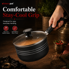 Non-Stick Saucepan with Glass Lid – 18cm (2L) | Simple & Forging – view 3 | Cherrypot cookware Pakistan