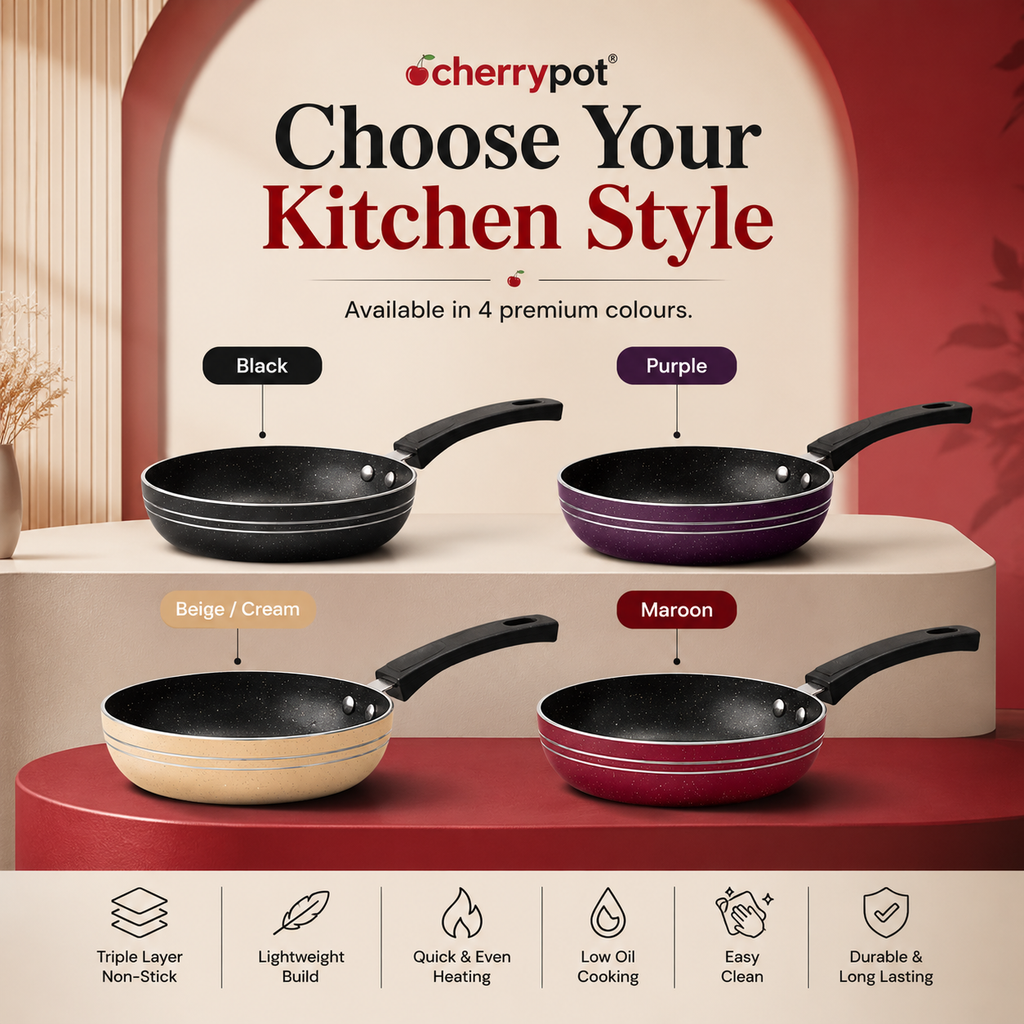Non-Stick Mini Egg Frying Pan - 16cm (4 Colours) - Cherrypot cookware, Pakistan