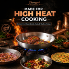 Metal Finish Round Frying Pan - 22cm to 30cm - Cherrypot cookware, Pakistan