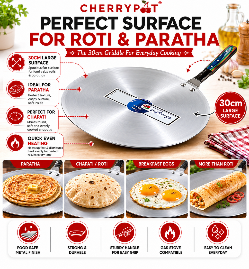 Metal Finish Bundle – 28cm Candy Wok + 30cm Griddle – view 3 | Cherrypot cookware Pakistan