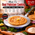 Metal Finish Tawa with Wooden Handle - 30cm & 36cm - Cherrypot cookware, Pakistan