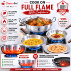 Metal Finish Trio – 30cm Round Wok + 24cm Frying Pan + 30cm Griddle – view 4 | Cherrypot cookware Pakistan