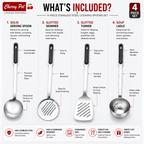 Stainless Steel Cooking Spoons Set - 4 Pieces - Cherrypot cookware, Pakistan