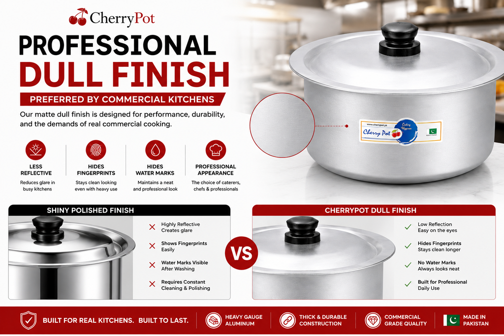 Dull Finish Heavy Gauge Casserole – 7" to 16" (2L to 20L) – view 3 | Cherrypot cookware Pakistan