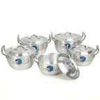 Blossom Pots Set – 10 Pieces Metal Finish (18cm to 28cm) | Cherrypot cookware Pakistan