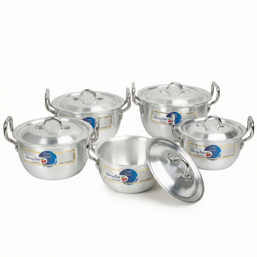 Blossom Pots Set – 10 Pieces Metal Finish (18cm to 28cm) | Cherrypot cookware Pakistan