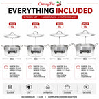 United Pearl Set – 8 Pieces Heavy Metal Finish (30cm to 39cm – view 2 | Cherrypot cookware Pakistan