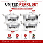 United Pearl Set – 8 Pieces Heavy Metal Finish (30cm to 39cm – main product photo | Cherrypot cookware Pakistan
