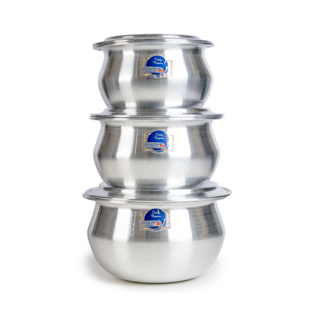 Baby Sipri Metal Finish Set – 6 Pieces (12cm, 14cm, 16cm) – view 8 | Cherrypot cookware Pakistan