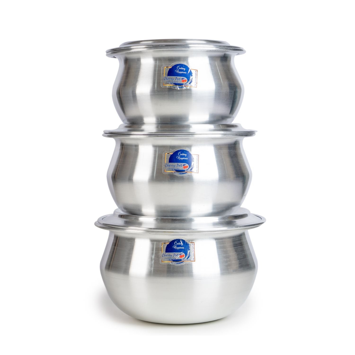 Baby Sipri Metal Finish Set – 6 Pieces (12cm, 14cm, 16cm) – view 8 | Cherrypot cookware Pakistan