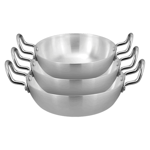 Baby Wok Set Metal Finish – 3 Pieces (18cm, 20cm, 22cm) – view 7 | Cherrypot cookware Pakistan