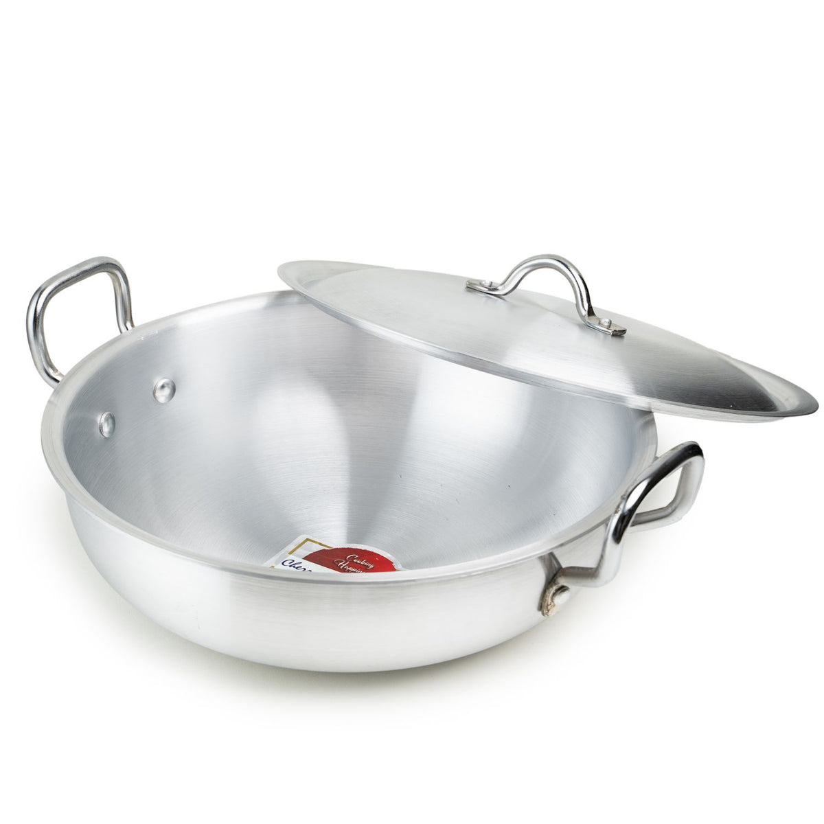 Metal Finish Round Wok (Karahi) with Lid – 26cm to 34cm – view 6 | Cherrypot cookware Pakistan