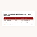 Metal Finish Bundle – 28cm Candy Wok + 24cm Frying Pan – what's in the set table | Cherry Pot