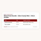 Metal Finish Bundle – 28cm Candy Wok + 30cm Griddle – what's in the set table | Cherry Pot