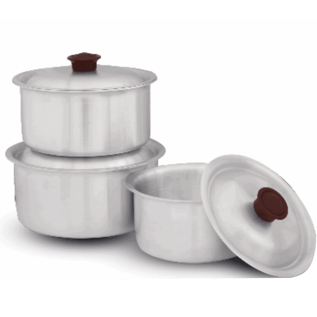 Daisy Baby Set Metal Finish – 6 Pieces (12cm, 13cm, 14cm) | Cherrypot cookware Pakistan