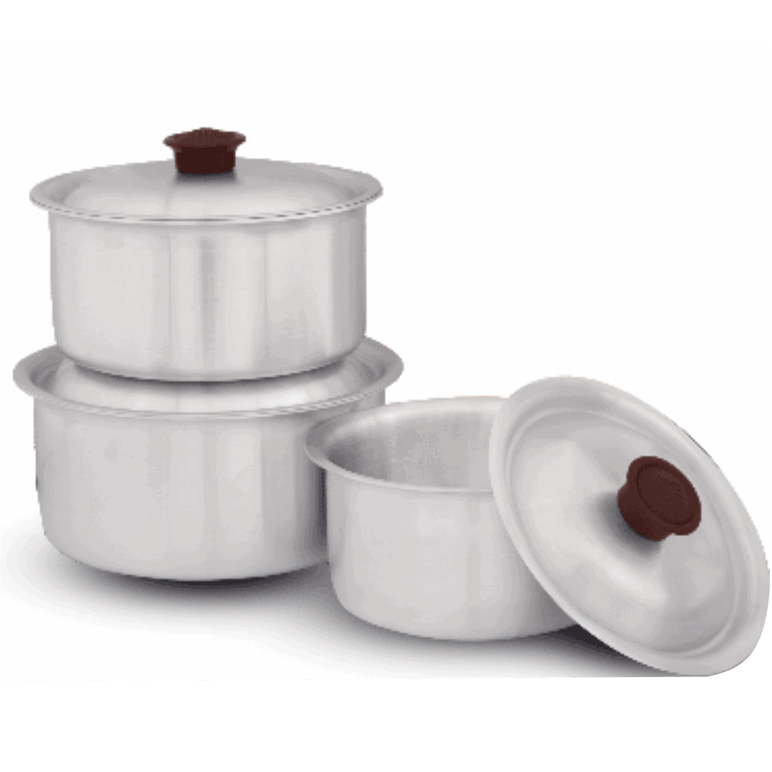 Daisy Baby Set Metal Finish – 6 Pieces (12cm, 13cm, 14cm) | Cherrypot cookware Pakistan