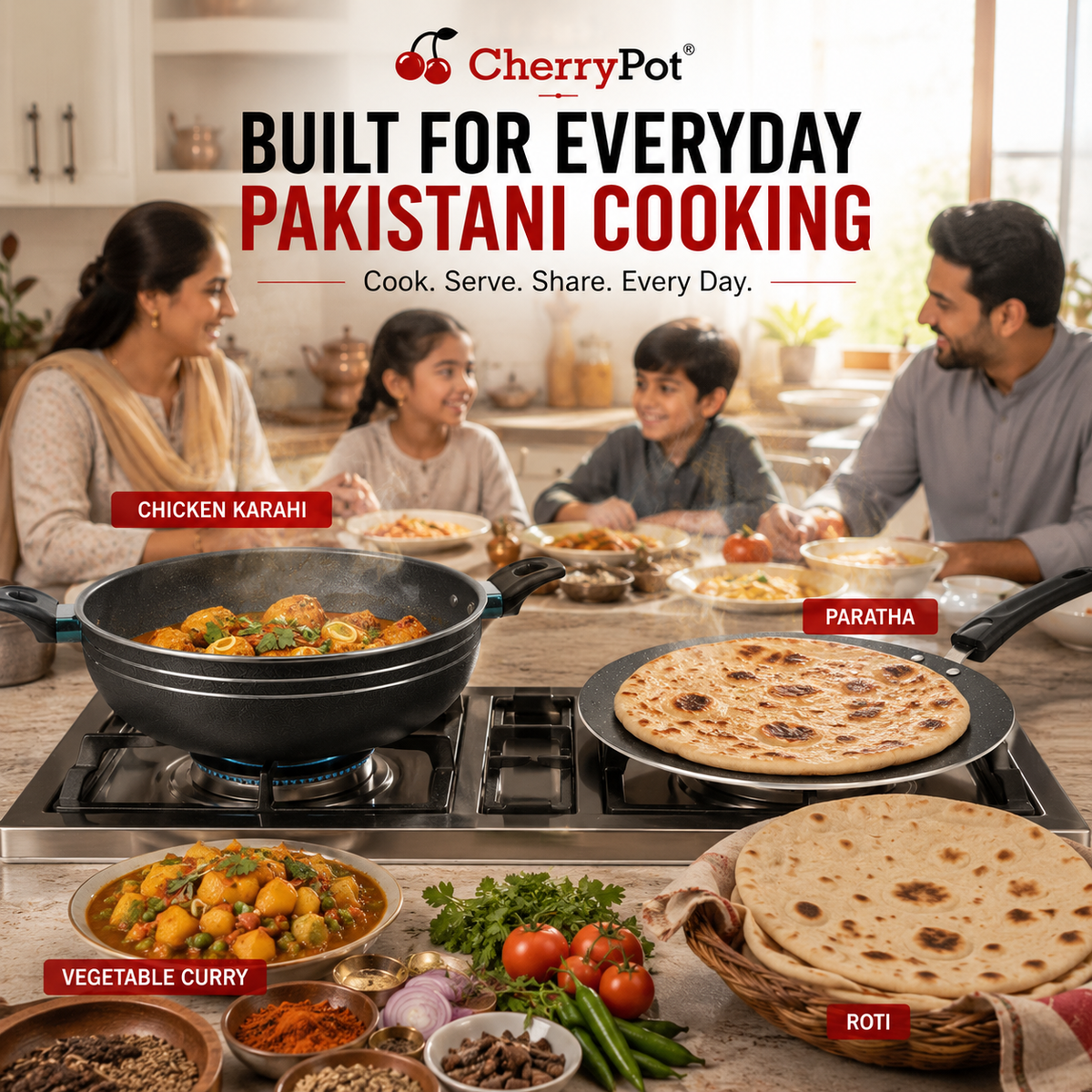 Non-Stick Bundle – 28cm Wok + 30cm Griddle – view 6 | Cherrypot cookware Pakistan