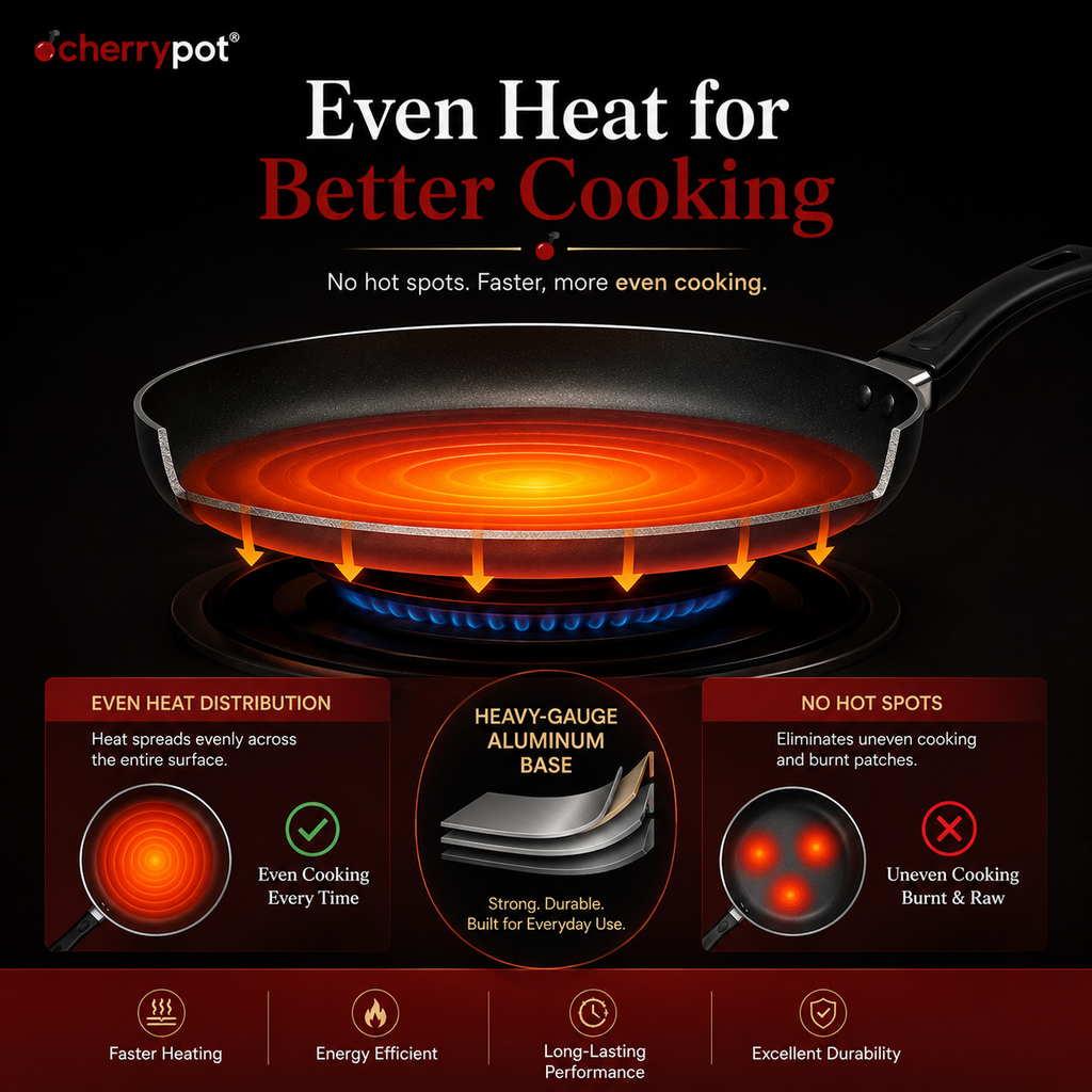 Non-Stick Round Frying Pan – 20cm to 30cm – view 6 | Cherrypot cookware Pakistan