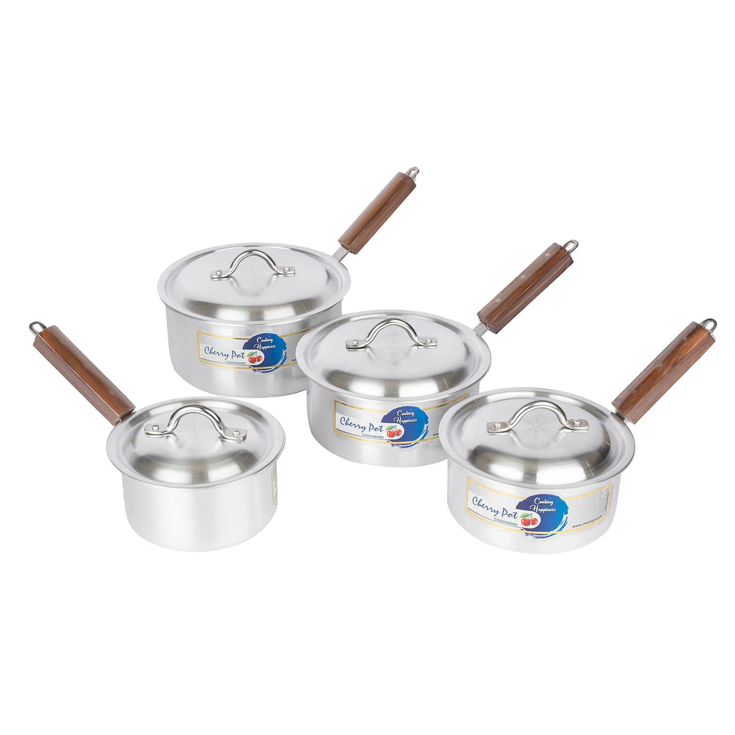 Life Plus Metal Finish Saucepan Set – 8 Pieces (16cm to 22cm) – view 5 | Cherrypot cookware Pakistan