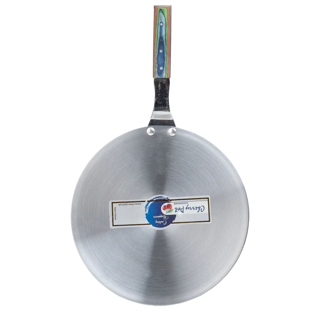 Metal Finish Tawa with Wooden Handle – 30cm & 36cm – view 7 | Cherrypot cookware Pakistan