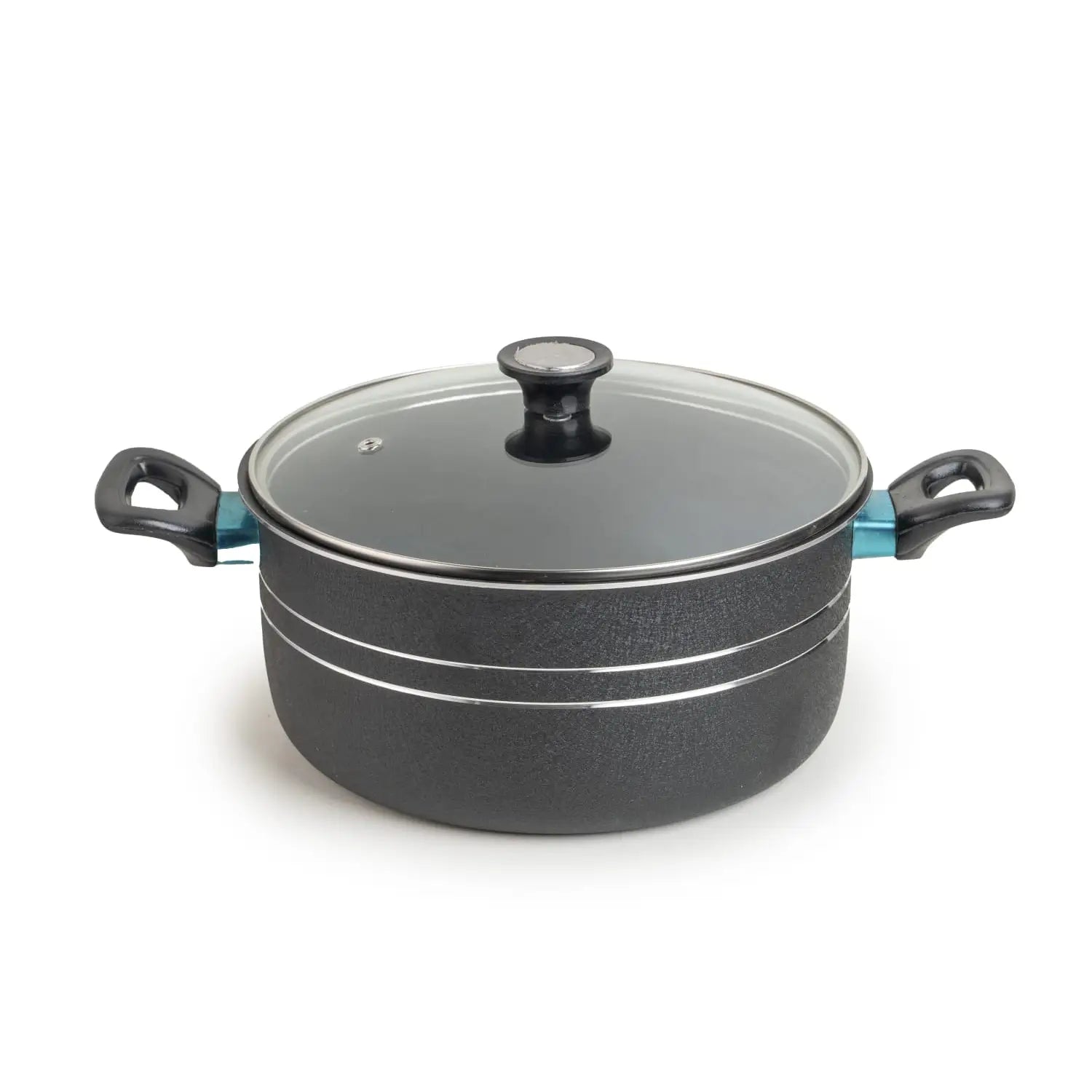 Non-Stick Casserole with Glass Lid – 21cm to 26cm (3L to 6L) | Cherrypot cookware Pakistan