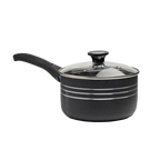 Non-Stick Saucepan with Glass Lid – 18cm (2L) | Simple & Forging | Cherrypot cookware Pakistan