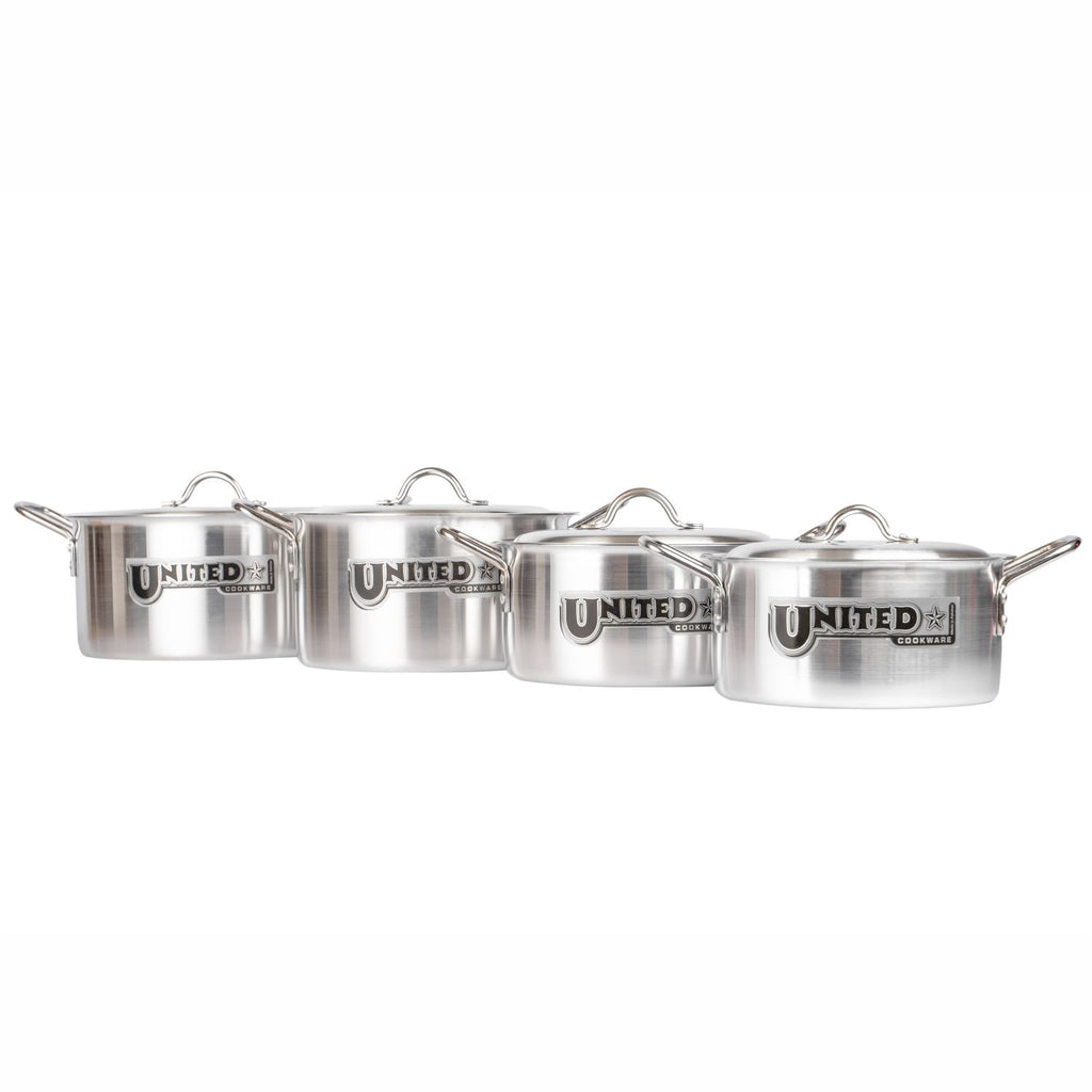 United Opal Heavy-Duty Metal Finish Set – 8 Pieces (26cm to 33cm) | Cherrypot cookware Pakistan