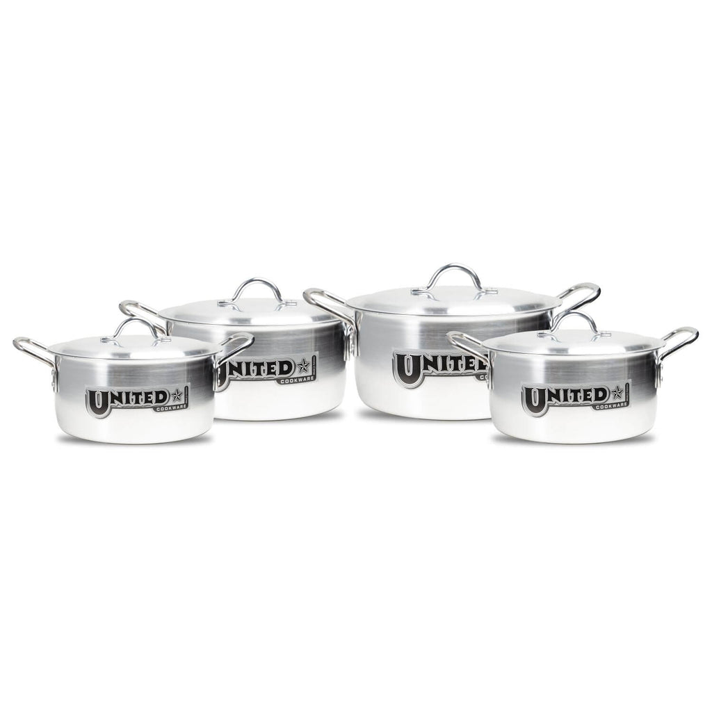 United Pearl Set – 8 Pieces Heavy Metal Finish (30cm to 39cm) | Cherrypot cookware Pakistan