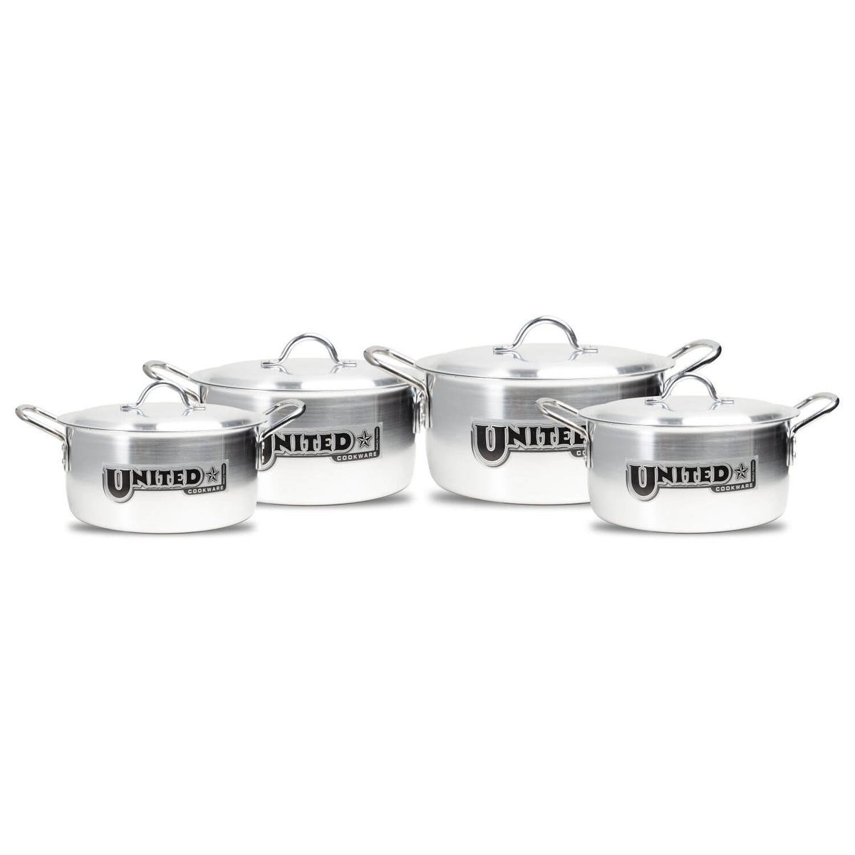 United Pearl Set – 8 Pieces Heavy Metal Finish (30cm to 39cm) | Cherrypot cookware Pakistan