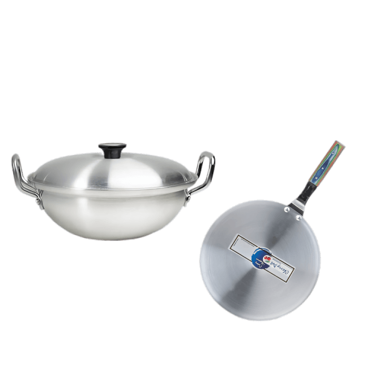 Metal Finish 28CM Candy Wok and 30CM Griddle