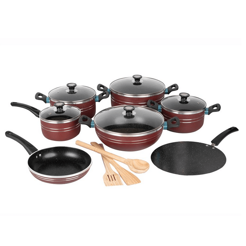 Nonstick Polka Set 15 pcs Forging Marble Coating